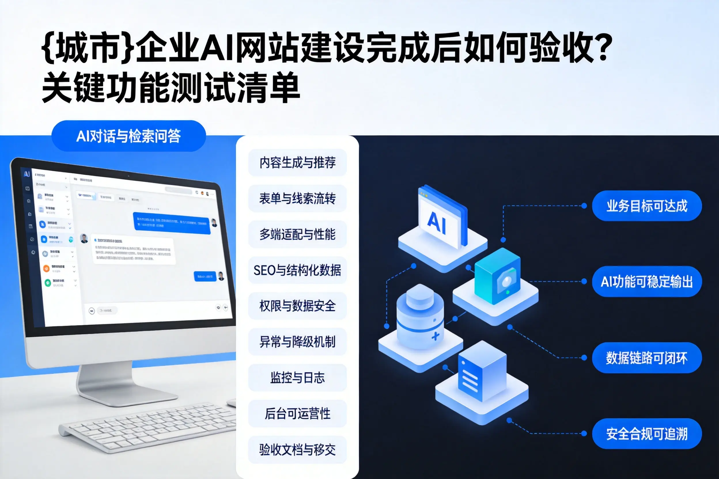 上饶企业AI网站建设完成后如何验收？关键功能测试清单